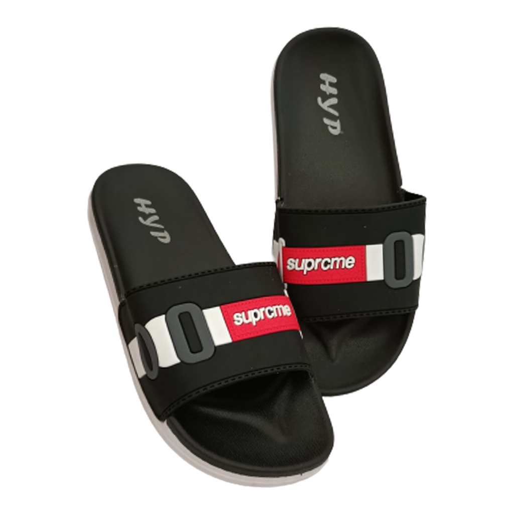 Supreme best sale slippers black